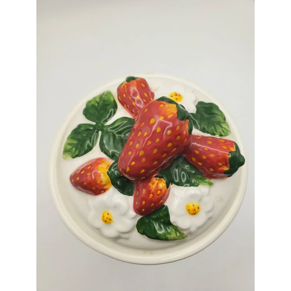 Vintage KK Ceramic Strawberry & Bee 